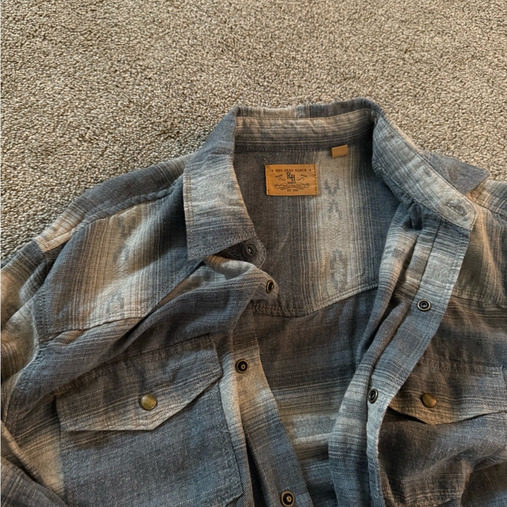 Red Head Ranch Flannel Blue Flannel Shirt - Picture 3 of 6